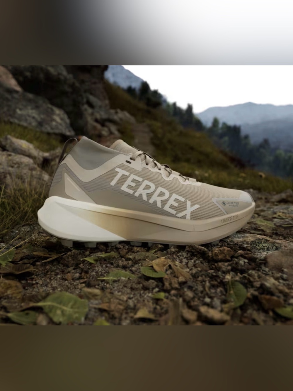 adidas Men's TERREX Gore-Tex Lightstrike Hiking Shoes Beige/Gray/White